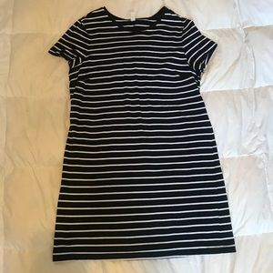 Old Navy black and white striped T-Shirt dress!